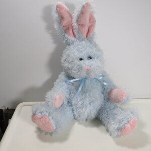 Blue Bunny Plush Rabbit with pink ears Baby Blue